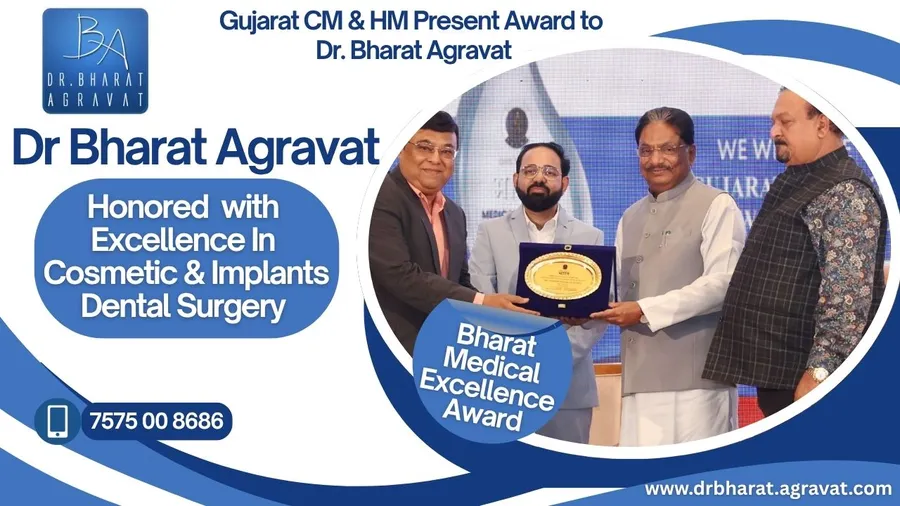 Dr Bharat Agravat receiving the Bharat Medical Excellence Award