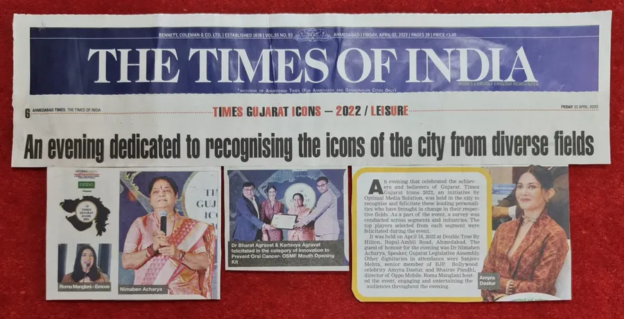 Newspaper feature: icons of the city, with Dr Bharat Agravat and Dr Kartavya Agravat
