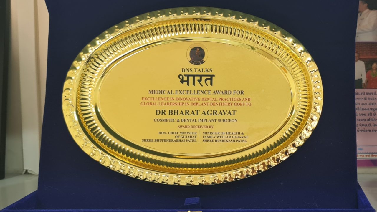 Bharat Excellence Award Top Dental Implants Surgeon Dr Bharat Agravat Ahmedabad, Gujarat, India